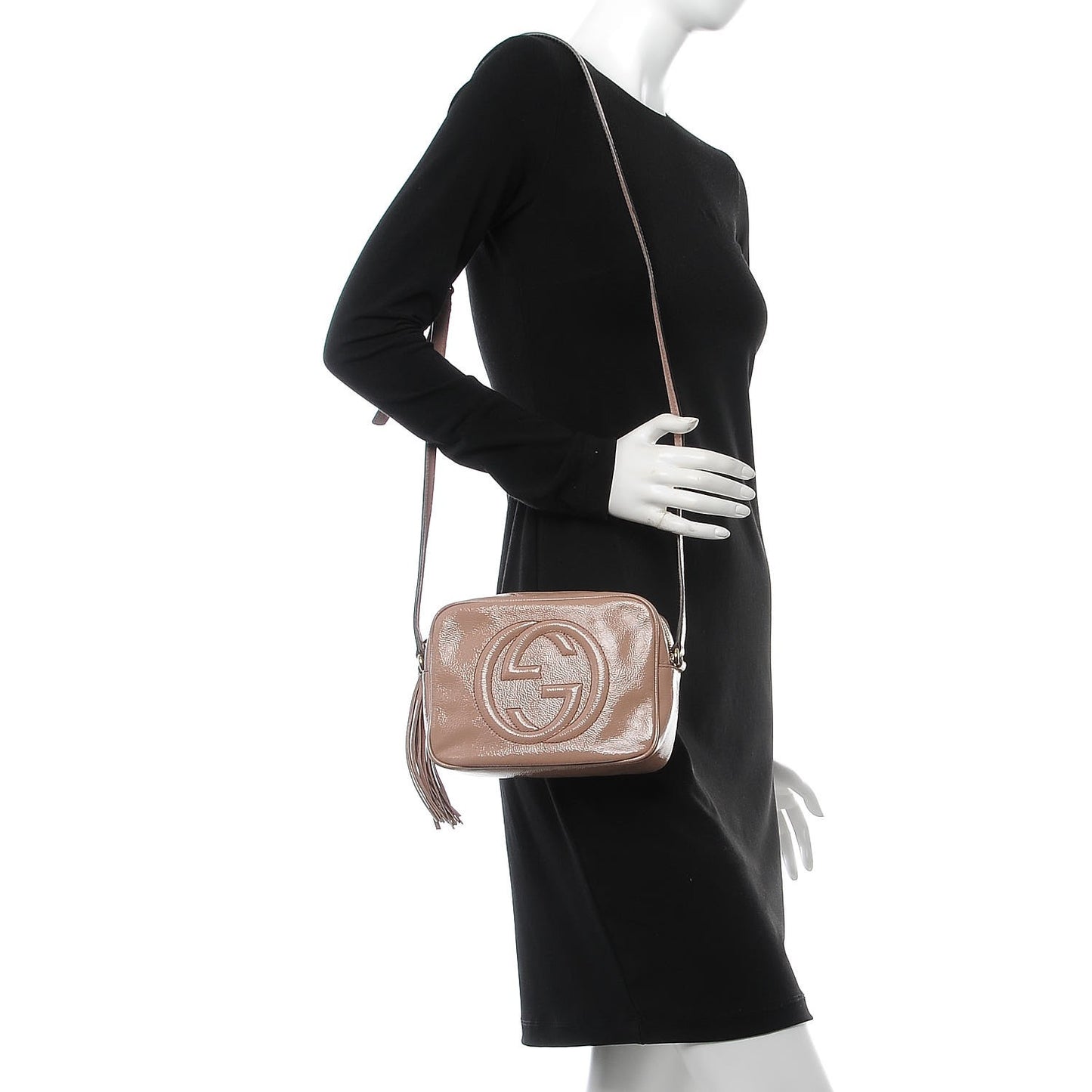 Vernice Naplack Small Soho Disco Bag Dark Cipria