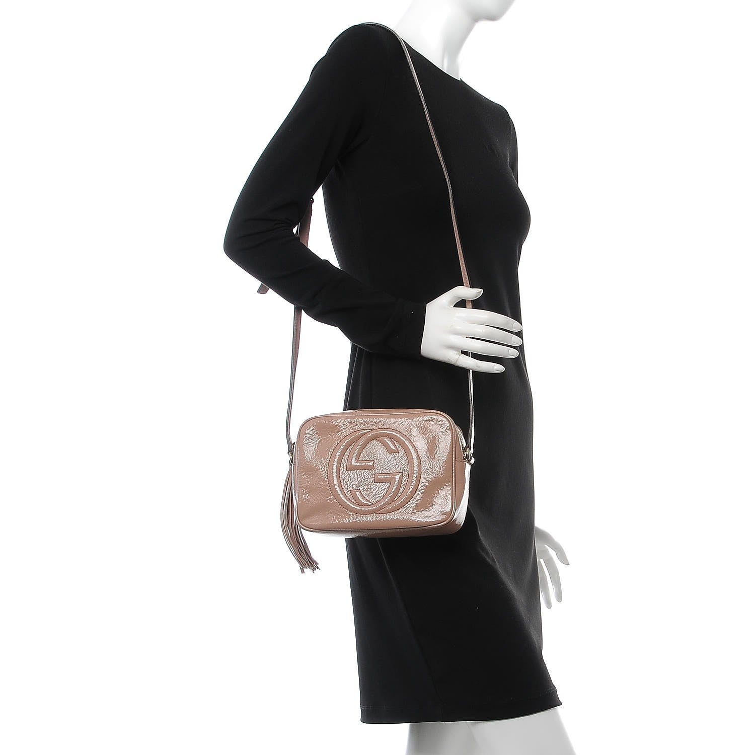 Gucci Vernice Naplack Small Soho Disco Bag Dark Cipria 2 of 7