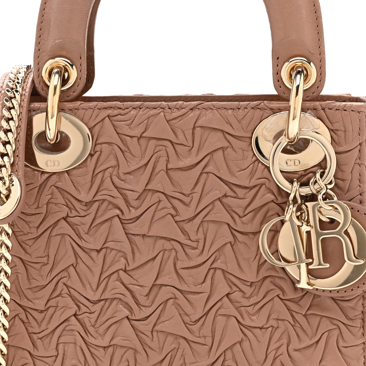 Lambskin Gathered Mini Lady Dior Fard