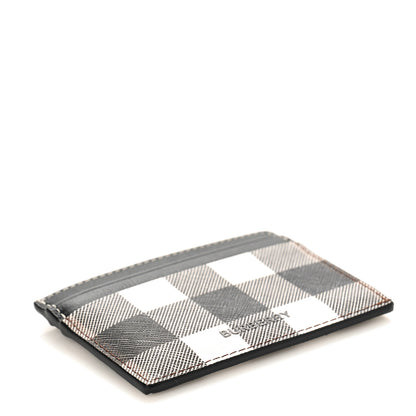 Burberry Calfskin Check Card Holder Black White 4 of 8