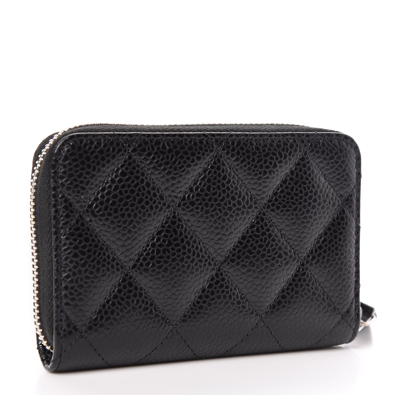 Chanel Caviar Quilted Zip Coin Purse Black 3 of 8