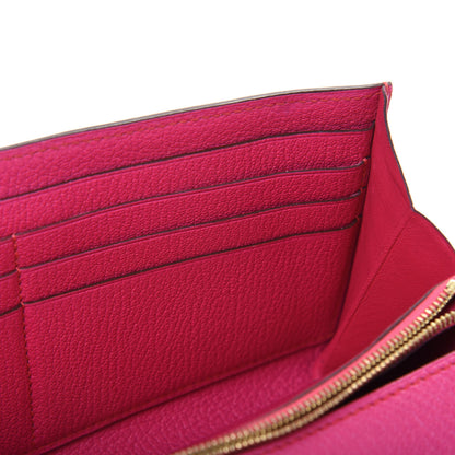 Hermes Chevre Mysore Kelly Longue Wallet Rose Shocking 12 of 21