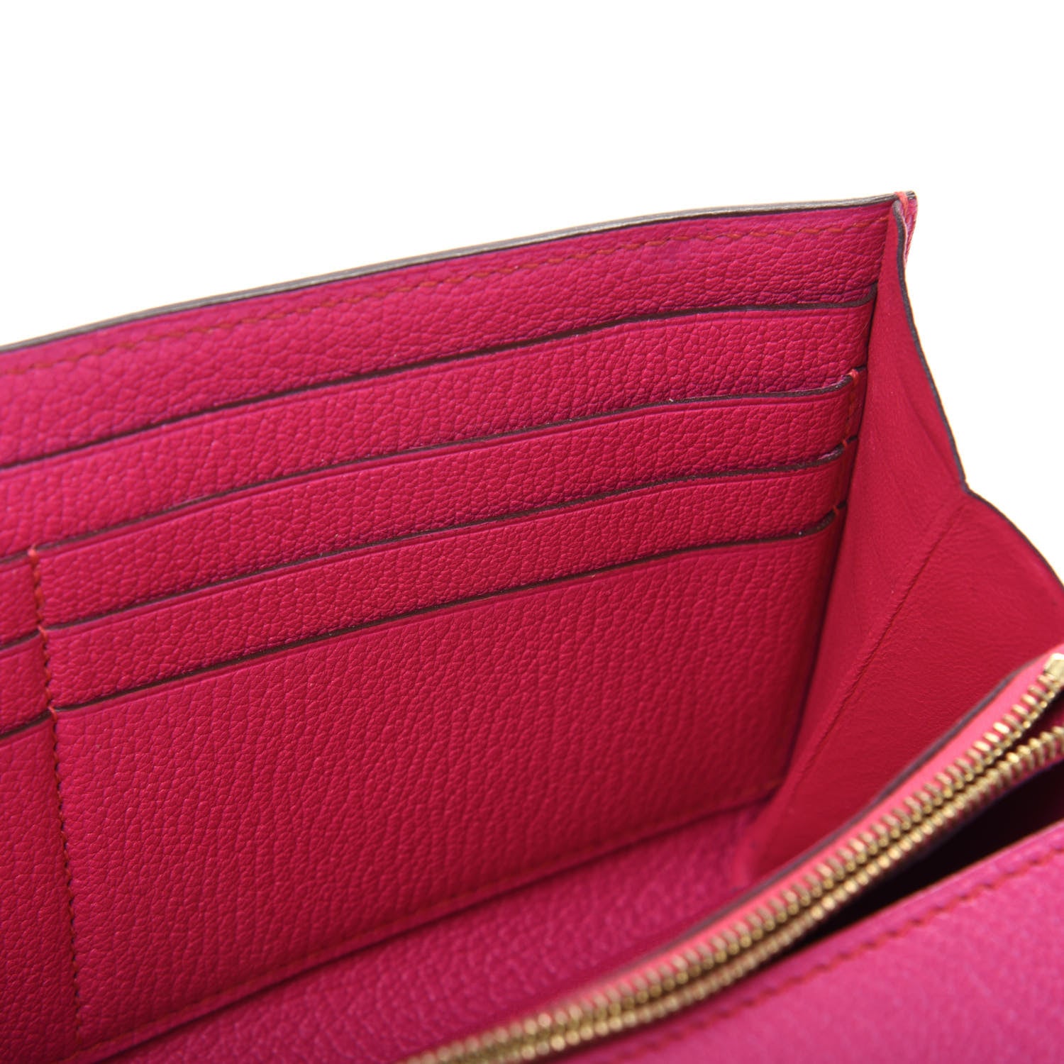 Hermes Chevre Mysore Kelly Longue Wallet Rose Shocking 12 of 21