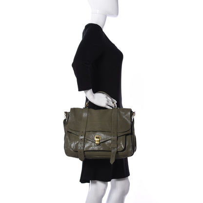 Proenza Schouler Lambskin Large PS1 Satchel Military 3 of 10
