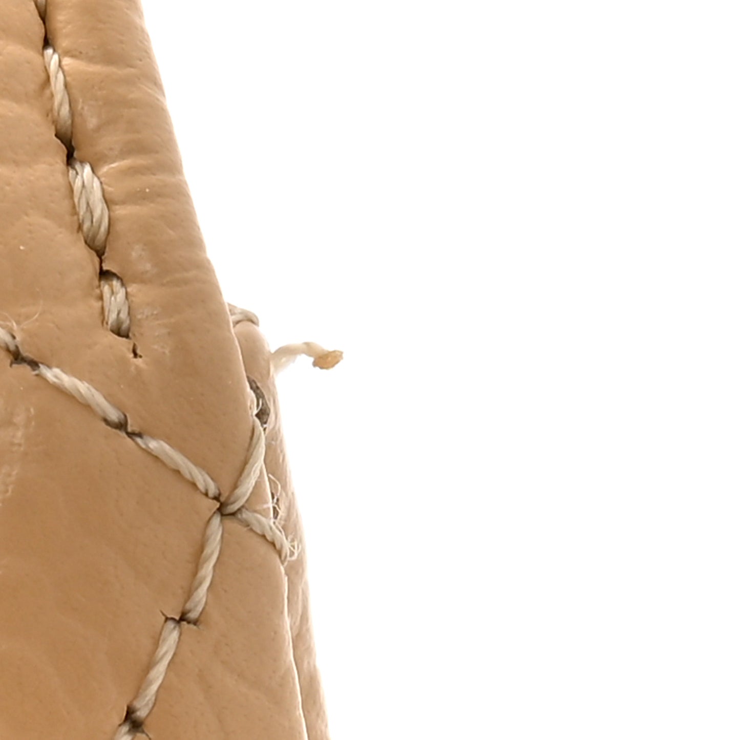 Caviar Quilted Medium Double Flap Beige
