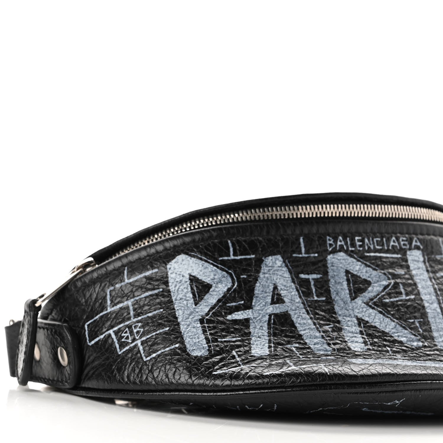 Balenciaga Agneau Arena Graffiti All Over XXS Souvenir Belt Bag Black White 7 of 7