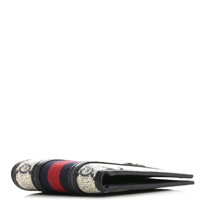 Gucci GG Supreme Monogram Web Mens Ophidia Bi-Fold Coin Wallet Beige Blue 4 of 10