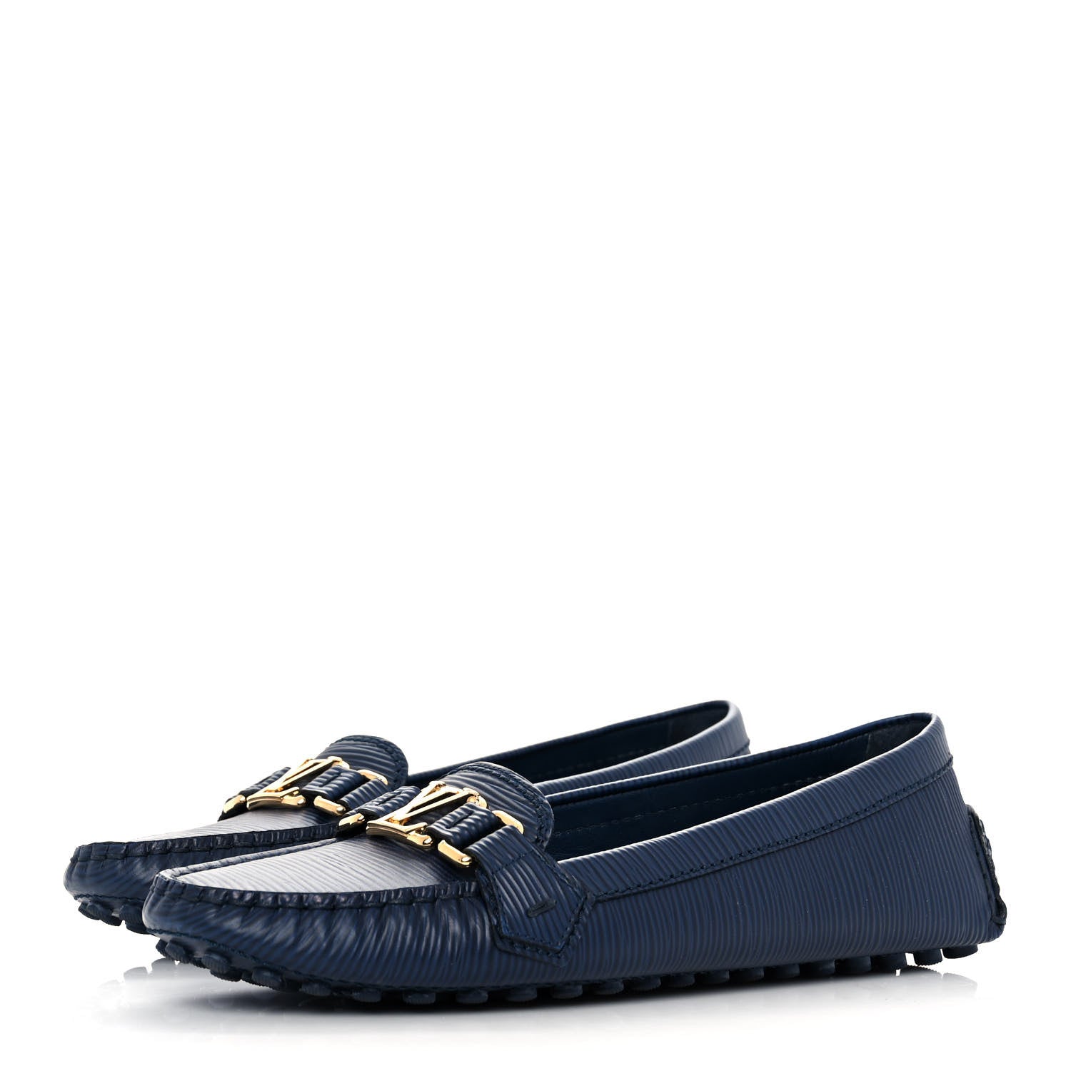Louis Vuitton Epi Womens Oxford Loafers 39.5 Blue 3 of 10