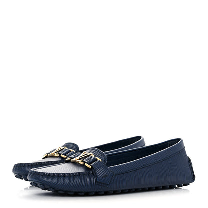 Louis Vuitton Epi Womens Oxford Loafers 39.5 Blue 3 of 10