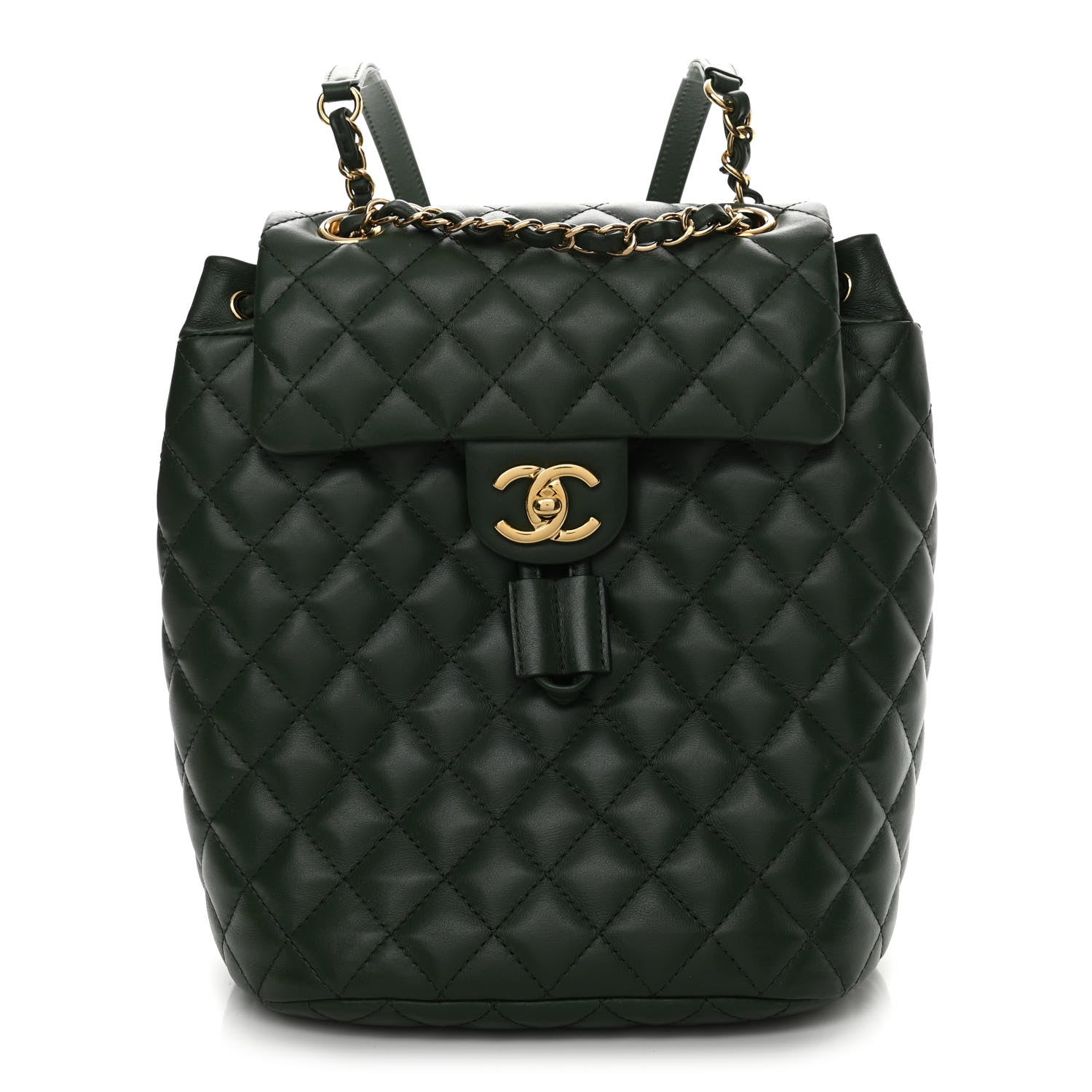 Chanel Lambskin Quilted Small Urban Spirit Backpack Dark Green 1 of 10