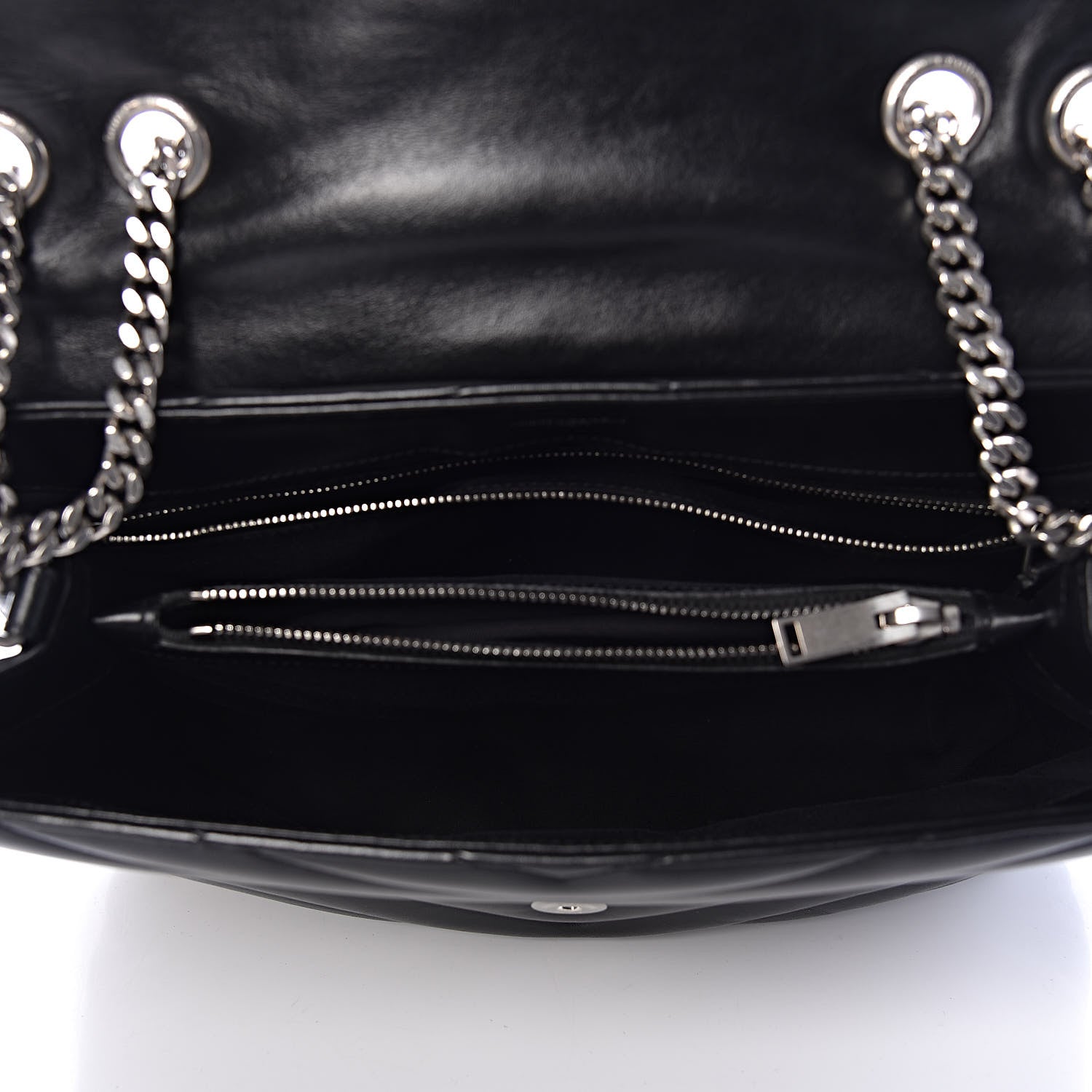 Saint Laurent Calfskin Y Quilted Monogram Medium Loulou Chain Satchel Black 5 of 10