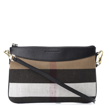 Burberry House Check Derby Peyton Crossbody Clutch Bag Black 1 of 11