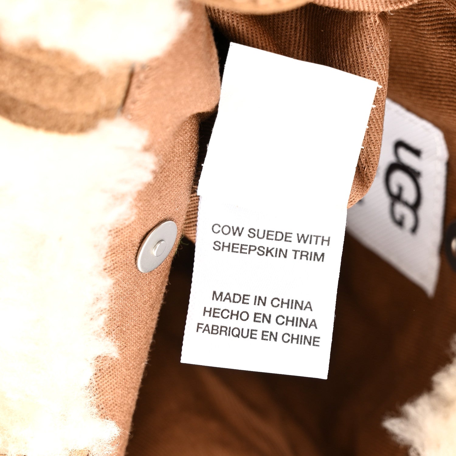 Telfar X UGG Suede Shearling Small Shopping Bag Chestnut 8 of 12