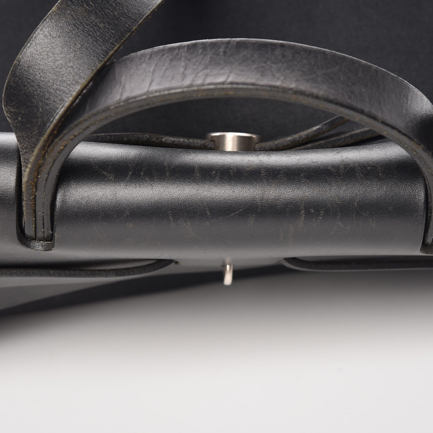 Hermes Toile Vache Calfskin Herbag 40 GM Black 15 of 19