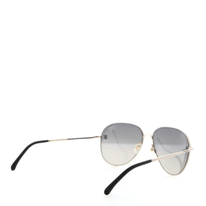 Chanel Aviator CC Sunglasses 4189-T-Q Silver Black 4 of 9