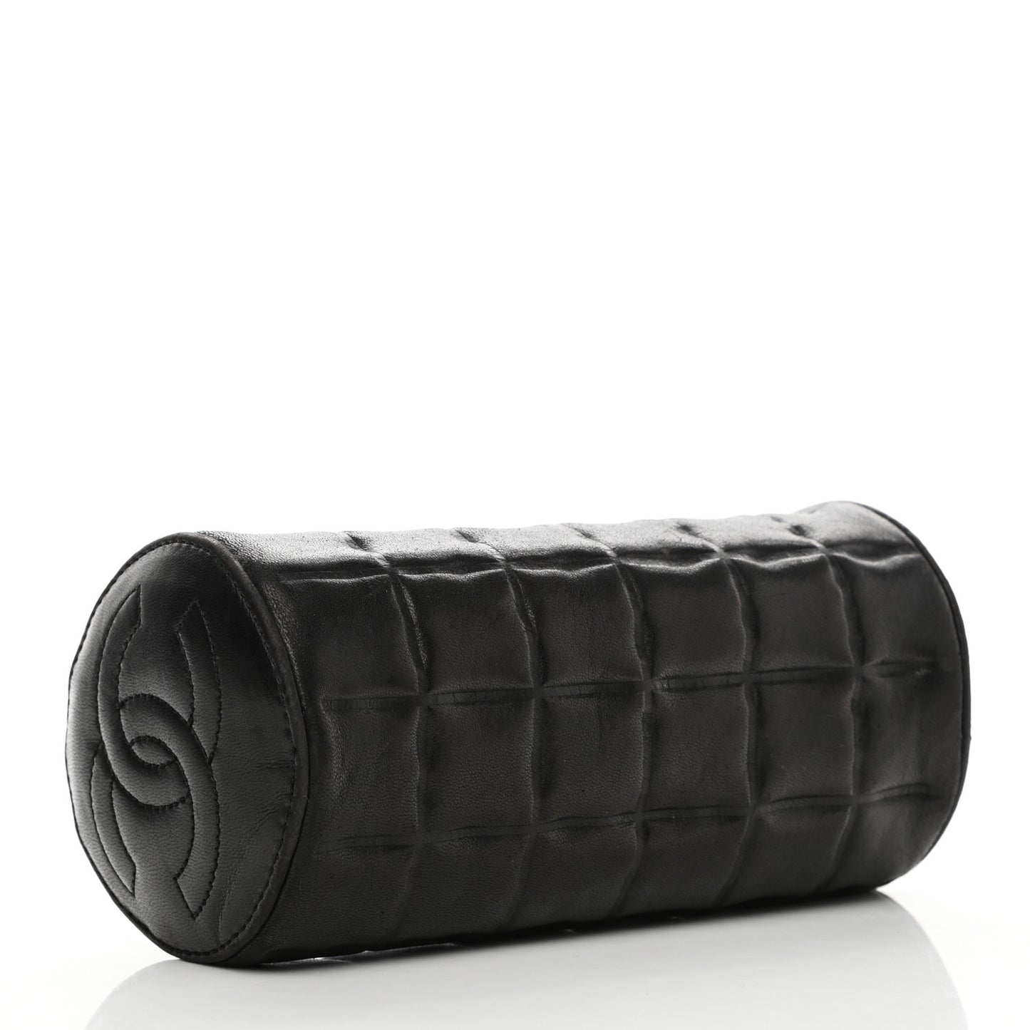 Lambskin Chocolate Bar Cosmetic Pouch Black