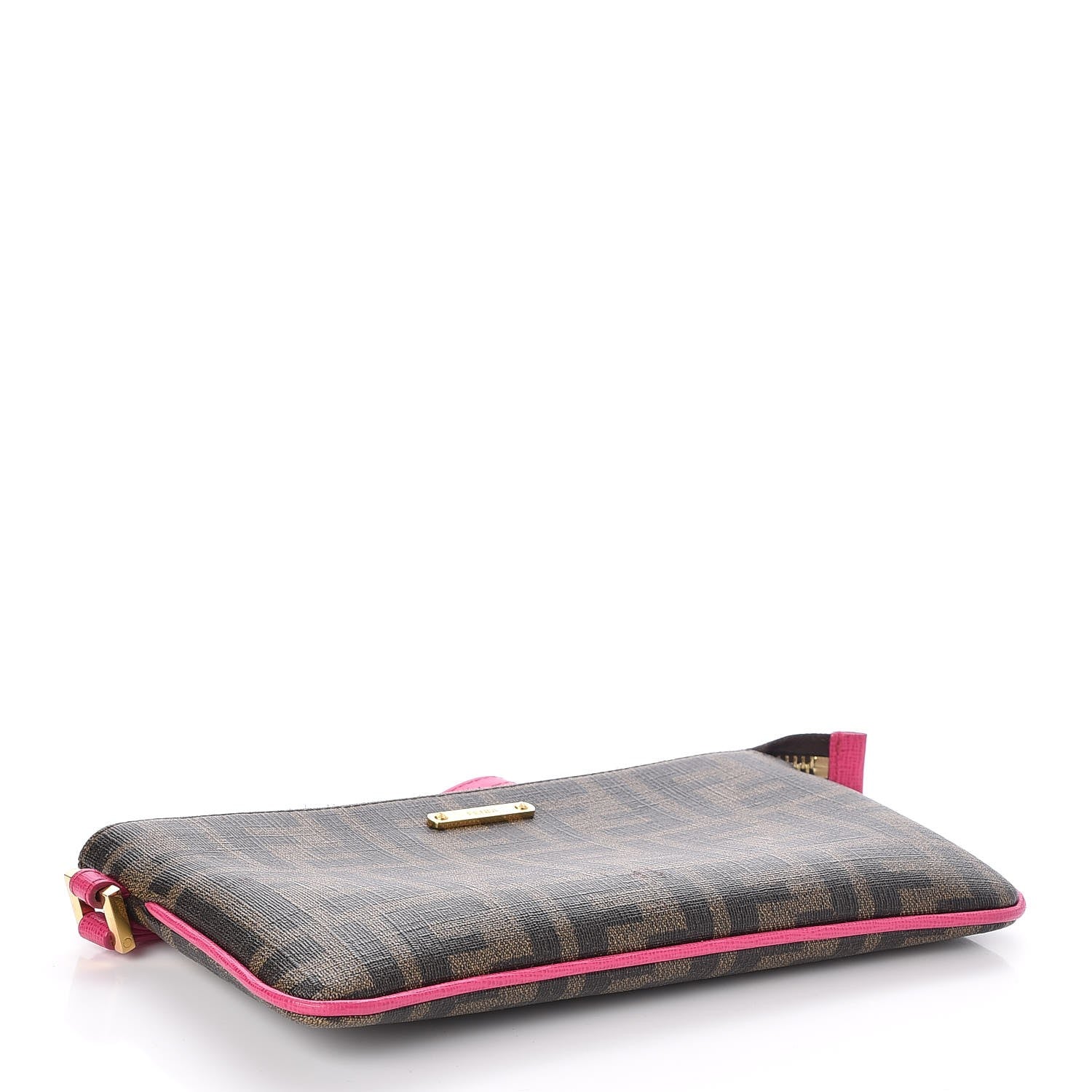 Fendi Zucca Spalmati Vitello Elite Pochette Tobacco Ciclamino 4 of 8