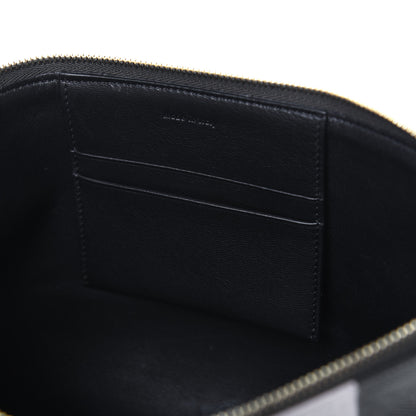 Celine Cotton Canvas Lambskin Striped Solo Clutch Pouch Black 12 of 15