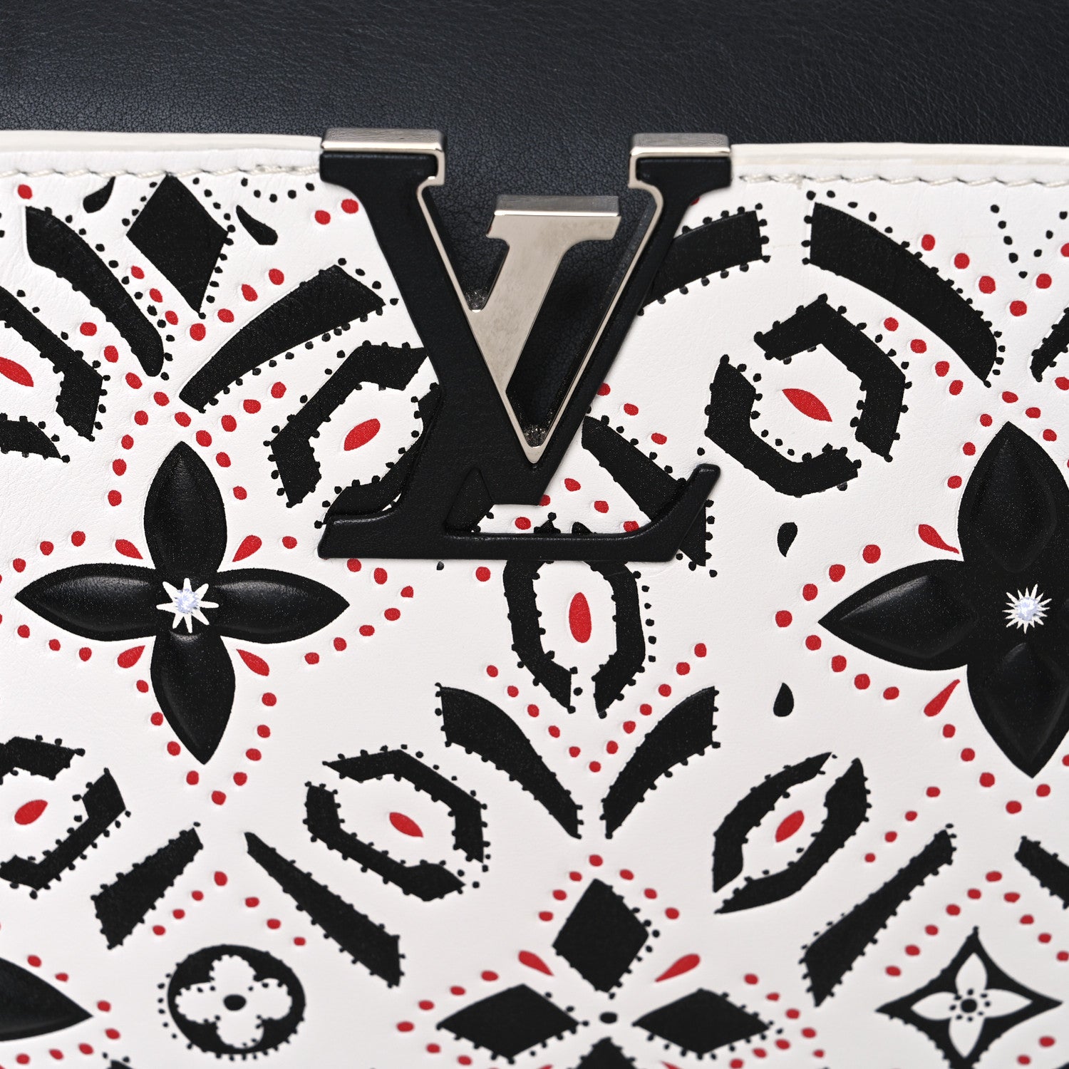 Louis Vuitton Calfskin Graphic Print Capucines MM 9 of 12