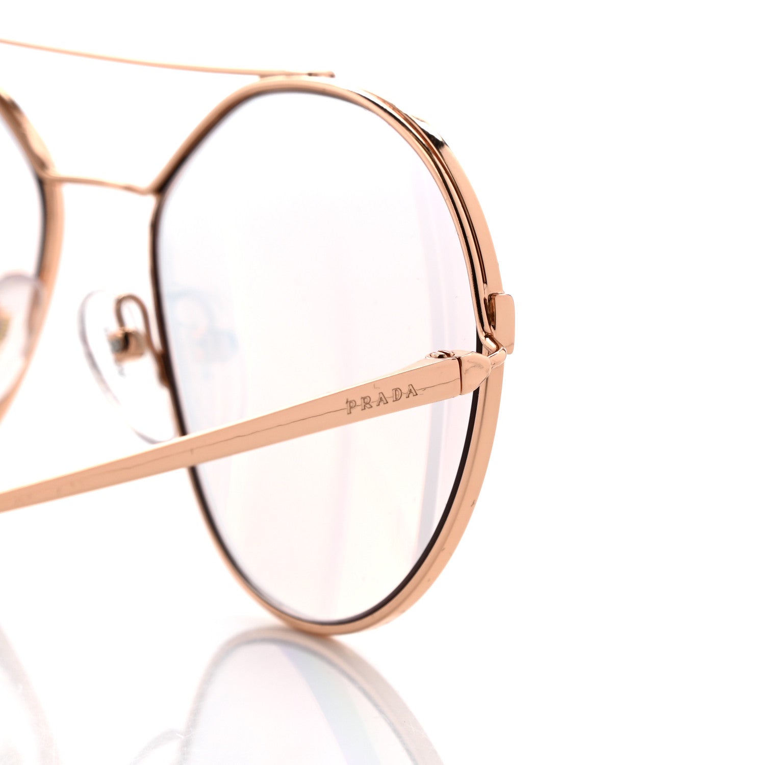 Prada Round Sunglasses SPR 56U Rose Gold 5 of 8