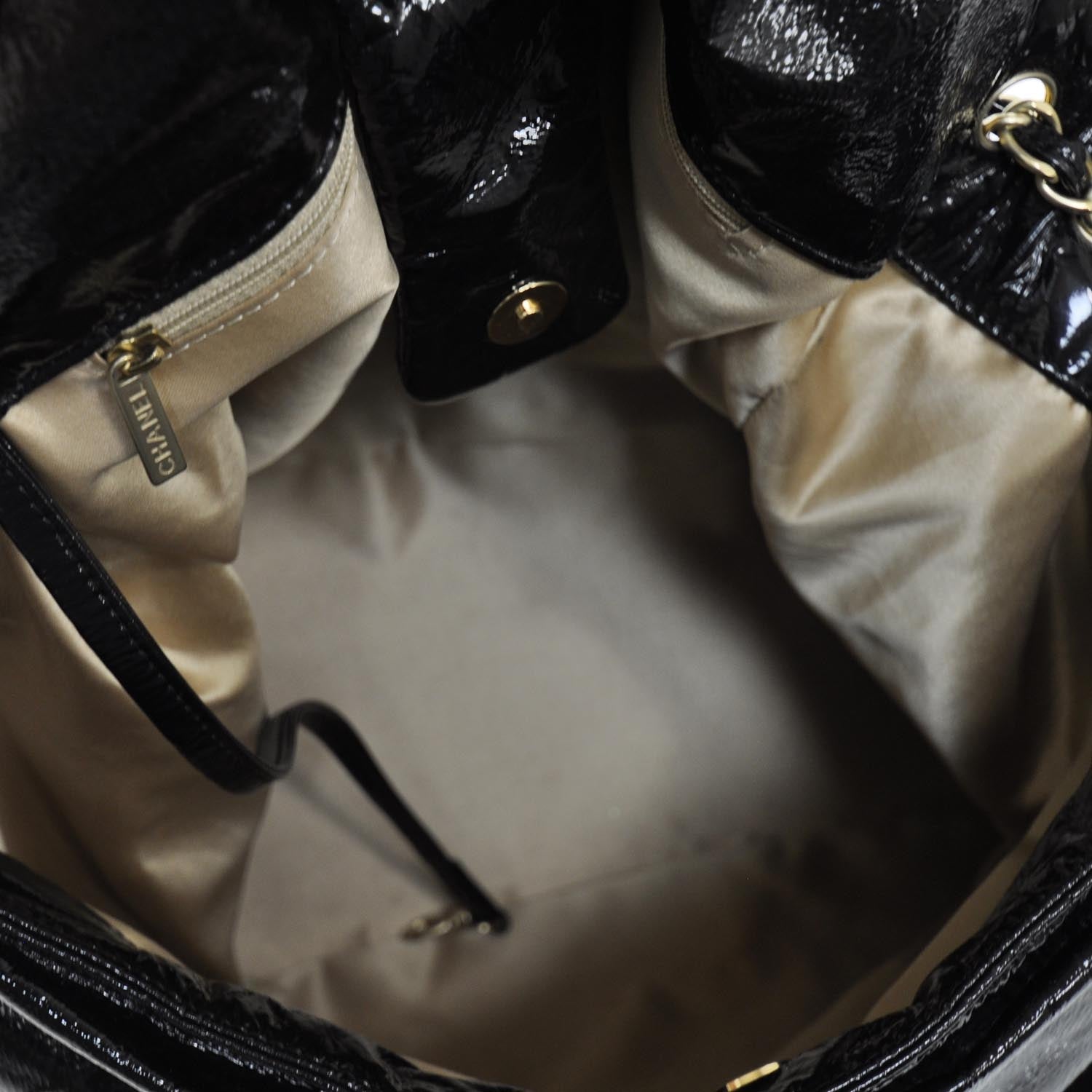 Chanel Vinyl XL Rock and Chain Flap Black 7 of 9