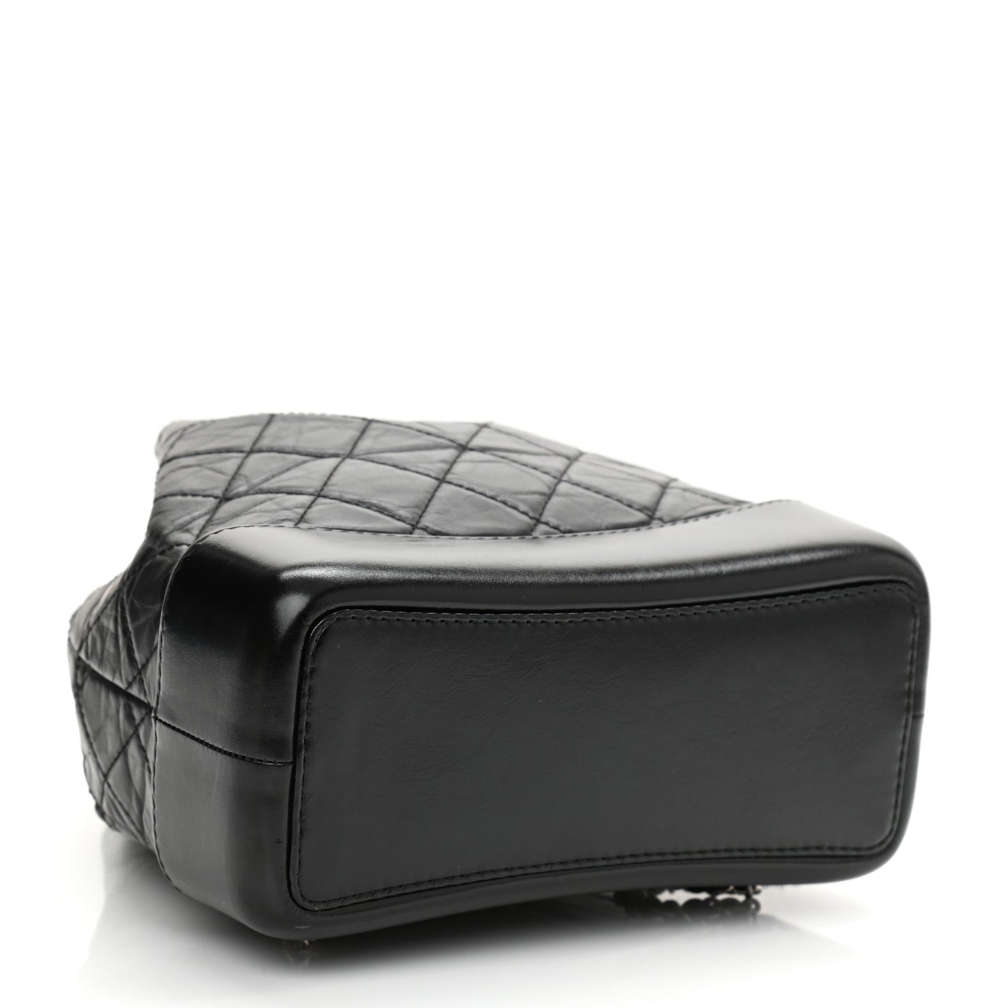 Aged Calfskin Quilted Small Gabrielle Backpack Black