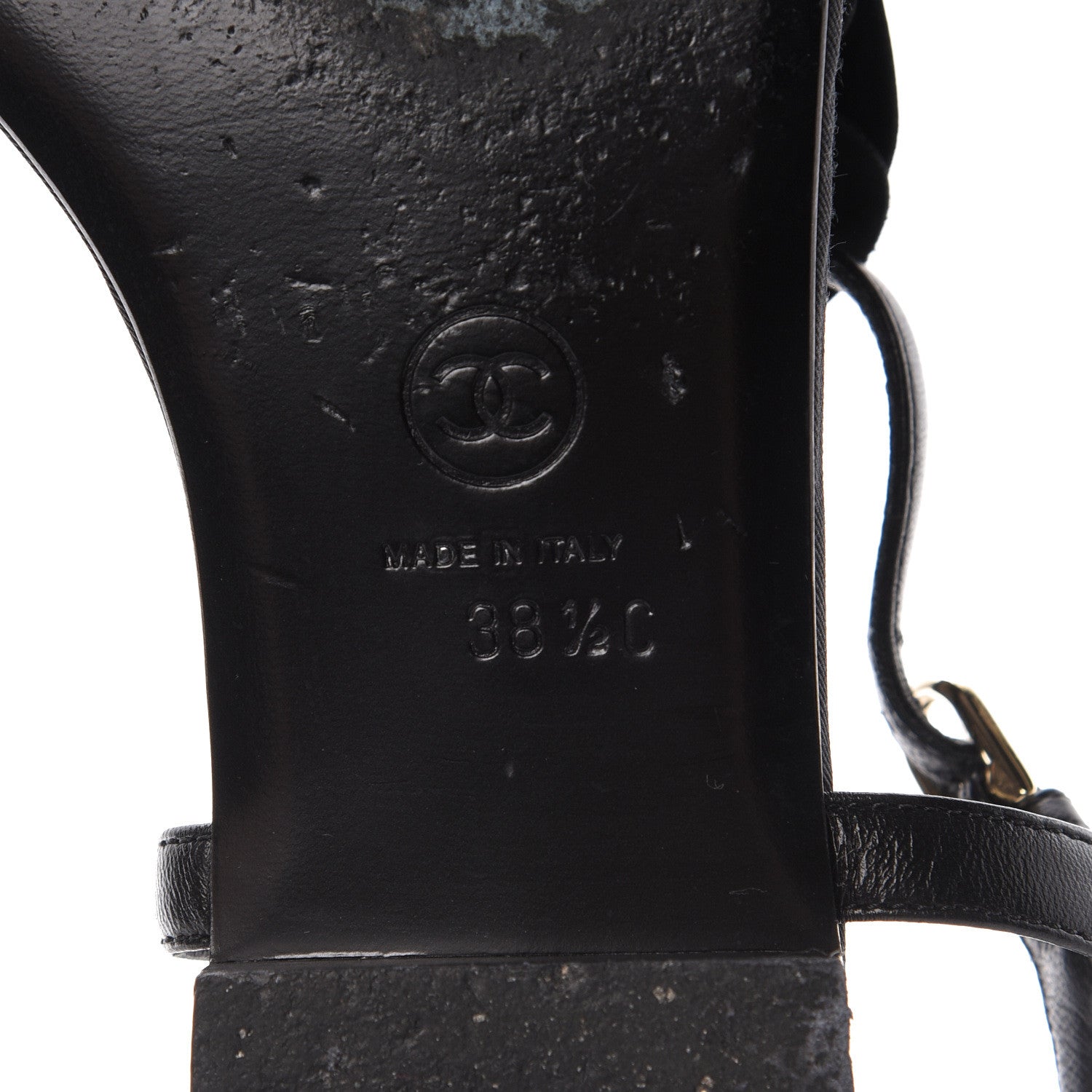 Chanel Lambskin Camellia Thong Sandals 38.5 Black 9 of 18