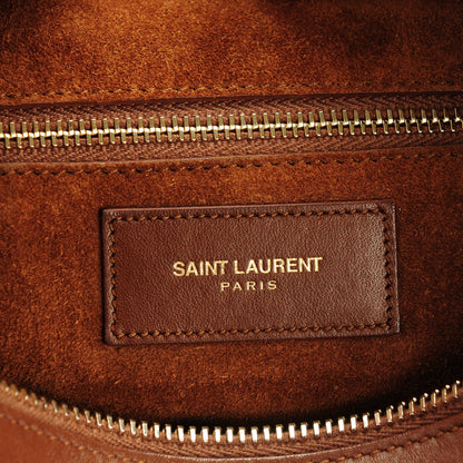 Saint Laurent Calfskin Classic Duffle 6 Cognac 6 of 7