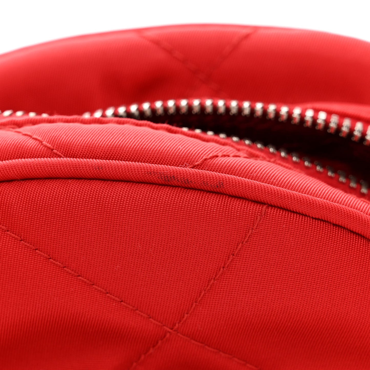 Nylon Tessuto Impuntu Quilted Backpack Rosso