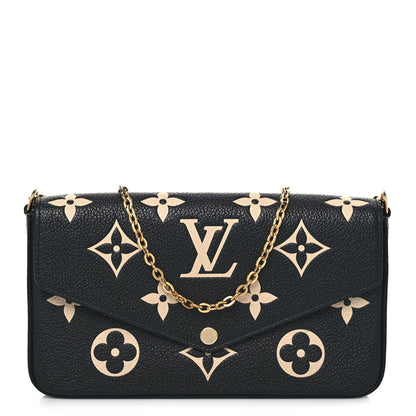 Louis Vuitton Empreinte Monogram Giant Felicie Pochette Black Beige 1 of 11