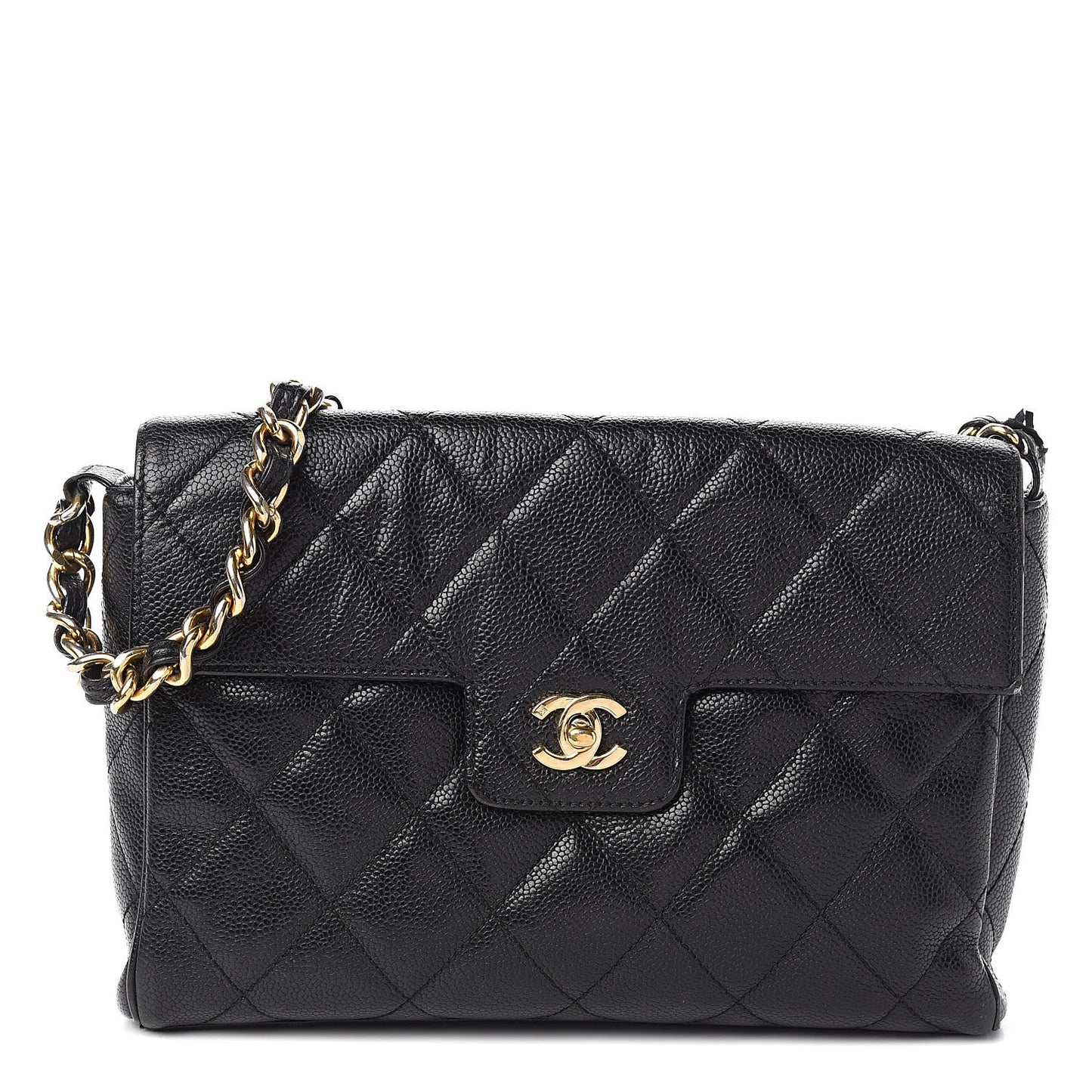 Caviar Quilted Medium Single Flap Black