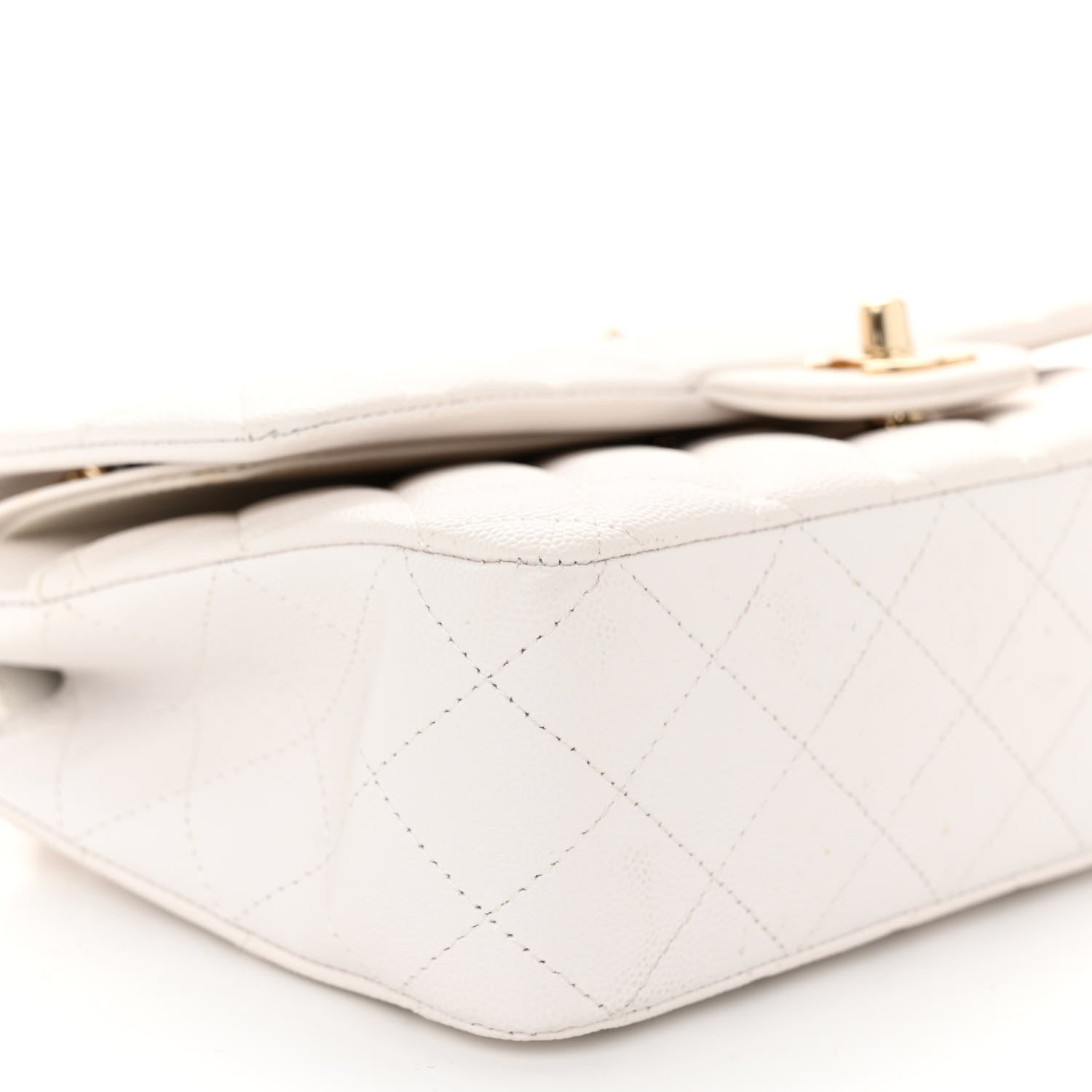 Chanel Caviar Quilted Medium Double Flap White 9 of 11