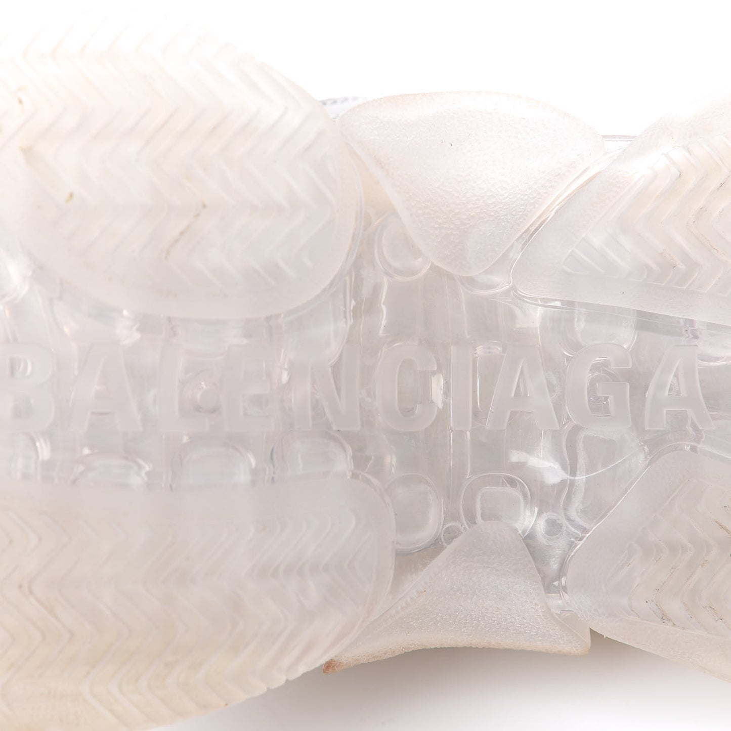Fabric Mesh Clear Sole Womens Triple S Sneakers 39 White