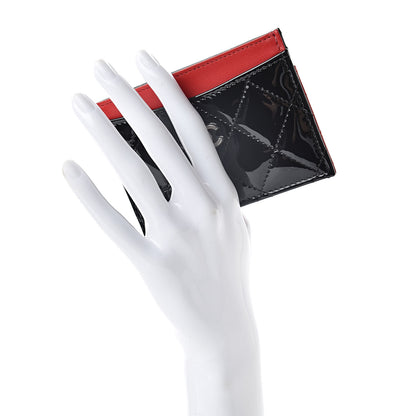 Chanel Patent Quilted Bi-Color Card Holder Black Red 2 of 9