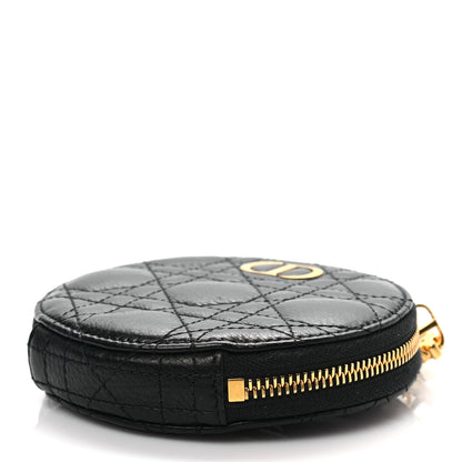 Christian Dior Calfskin Cannage Round Caro Pouch Black 6 of 6