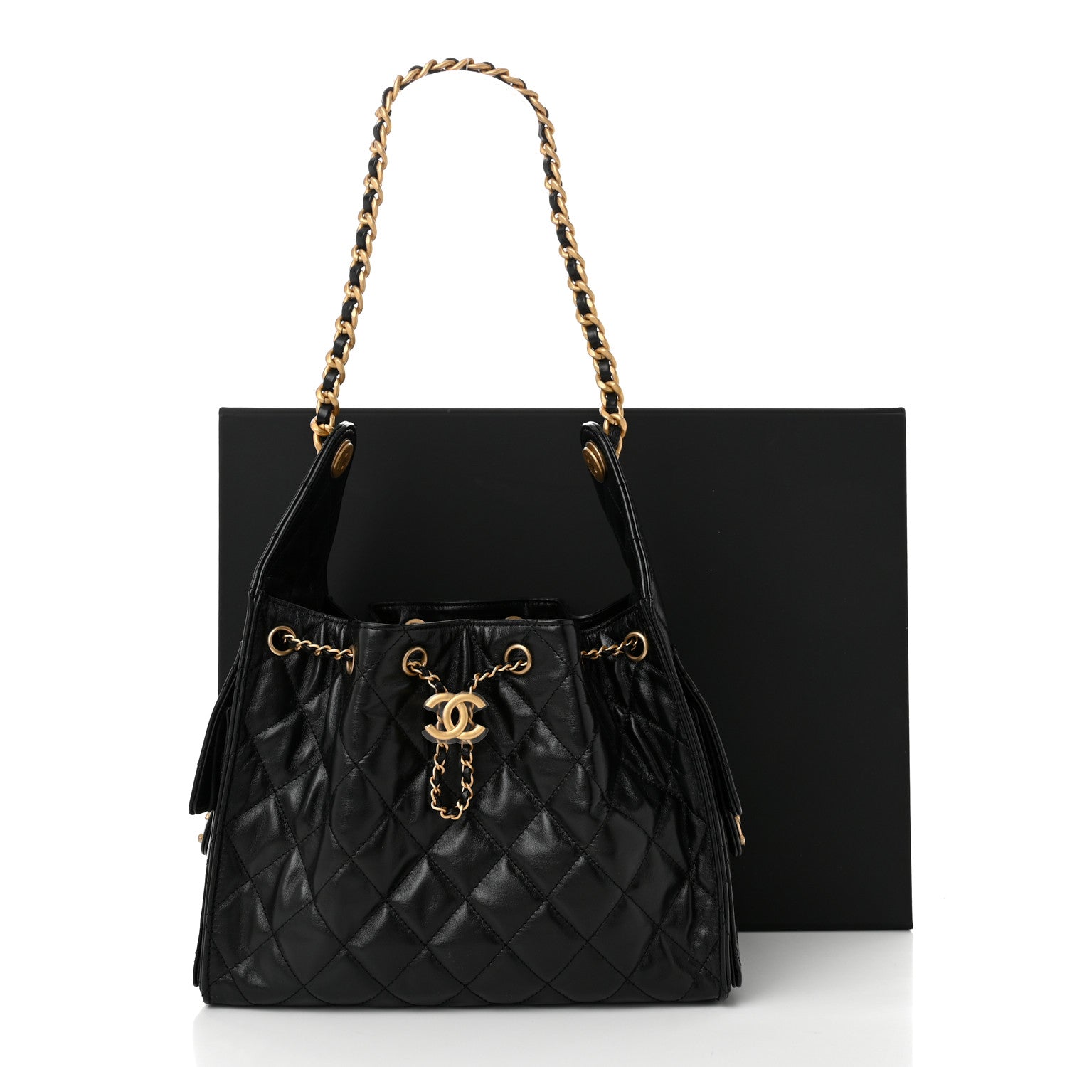 Chanel Shiny Calfskin Quilted Small Chanel 25 Handbag Black 11 of 11