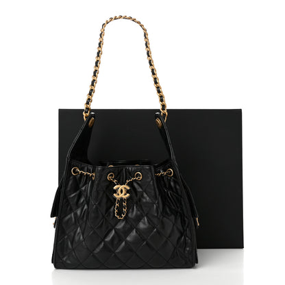 Chanel Shiny Calfskin Quilted Small Chanel 25 Handbag Black 11 of 11