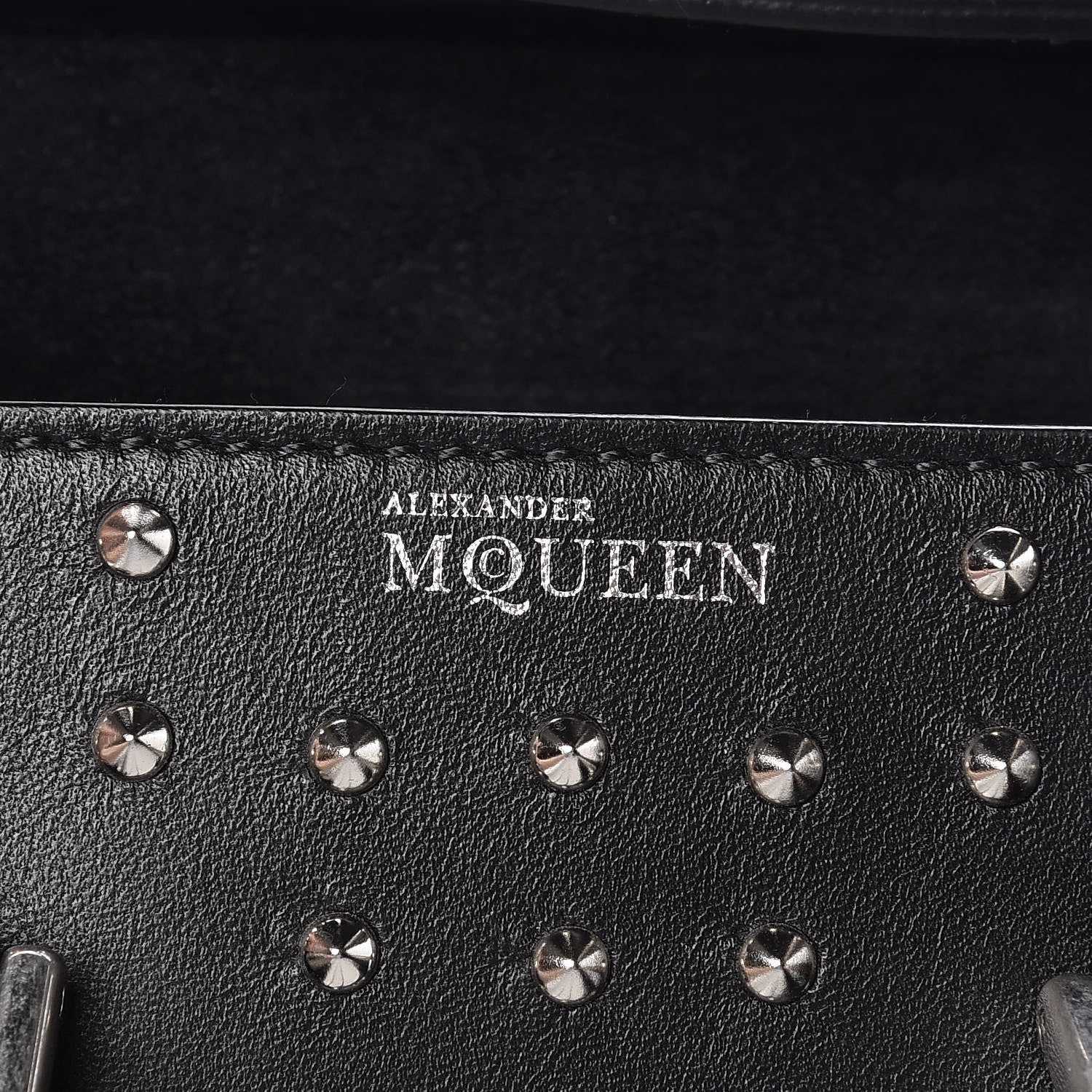 Alexander McQueen Calfskin Studded Mini Heroine Shoulder Bag Black 6 of 13