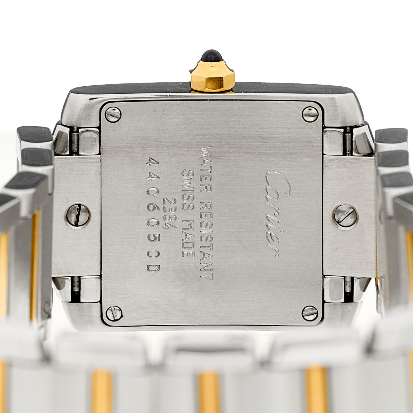 Stainless Steel 18K Yellow Gold 20mm Tank Francaise Quartz Watch