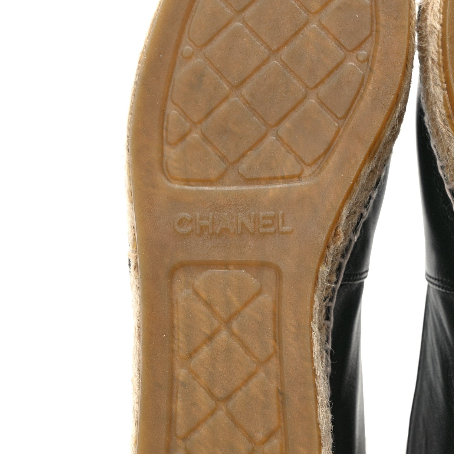 Chanel Lambskin CC Espadrilles 37 Black 6 of 9