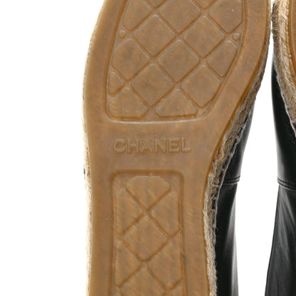 Chanel Lambskin CC Espadrilles 37 Black 6 of 9