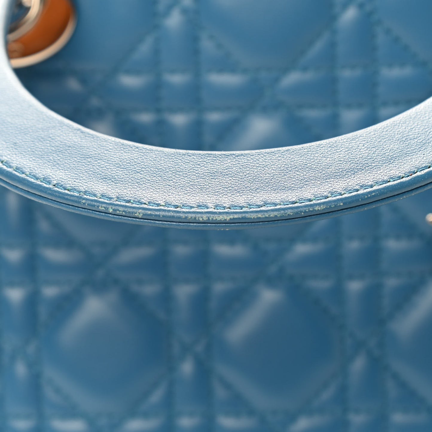 Lambskin Cannage Medium Lady Dior Blue Pastel