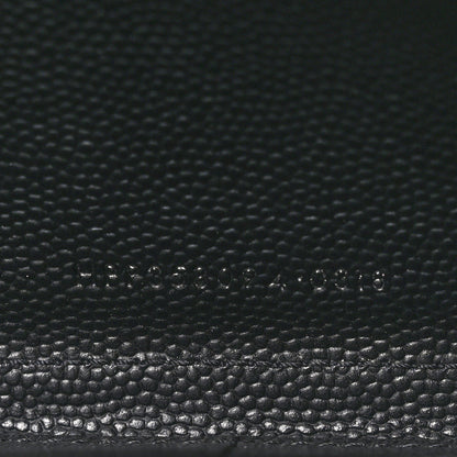 Saint Laurent Grain De Poudre Matelasse Chevron Monogram Zip Around Wallet Black 8 of 10