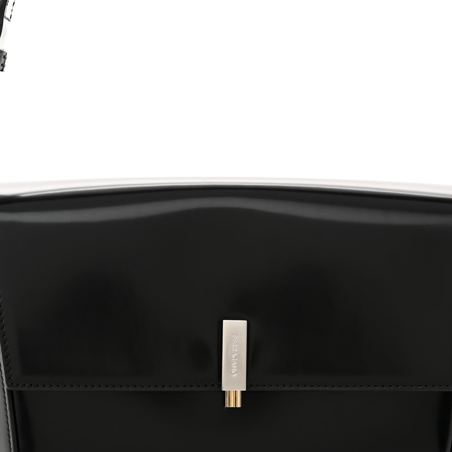 Calfskin Geometric Shoulder Bag Black