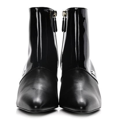 Chanel Lambskin Patent Calfskin Short Ankle Boots 36.5 Black 2 of 13