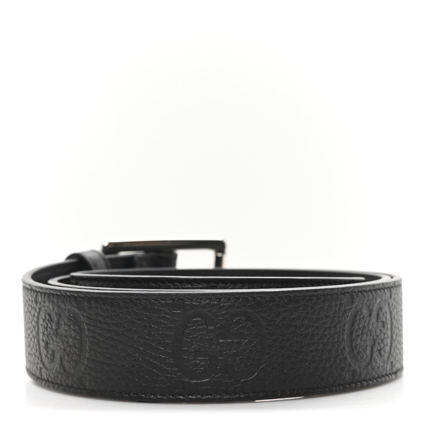 Piuma Calfskin Jumbo GG Embossed 35mm Belt 95 38 Black