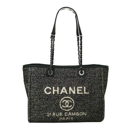 Chanel Mixed Fibers Calfskin Small Deauville Tote Green 1 of 10