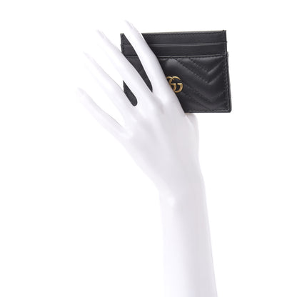 Gucci Calfskin Matelasse GG Marmont Card Holder Black 2 of 8