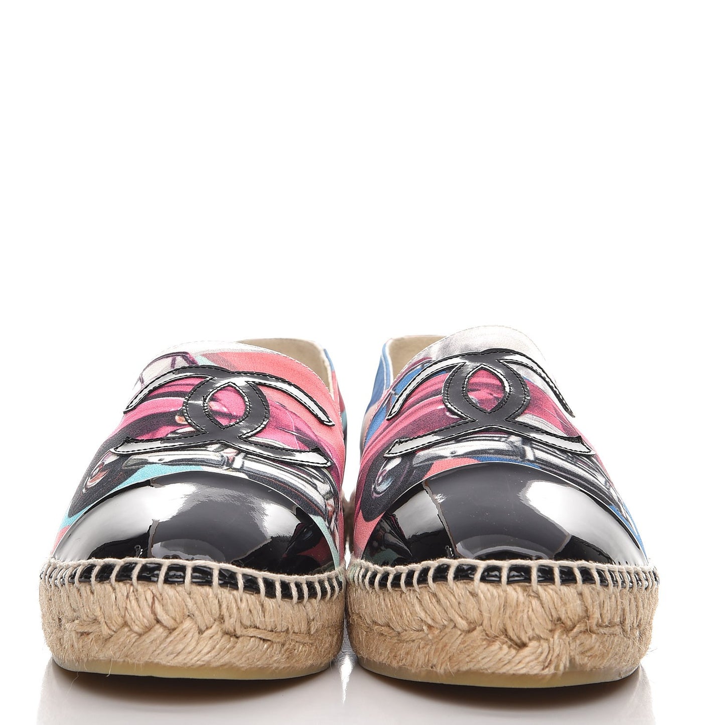 Crepe Patent CC Espadrilles 40 Multicolor Black
