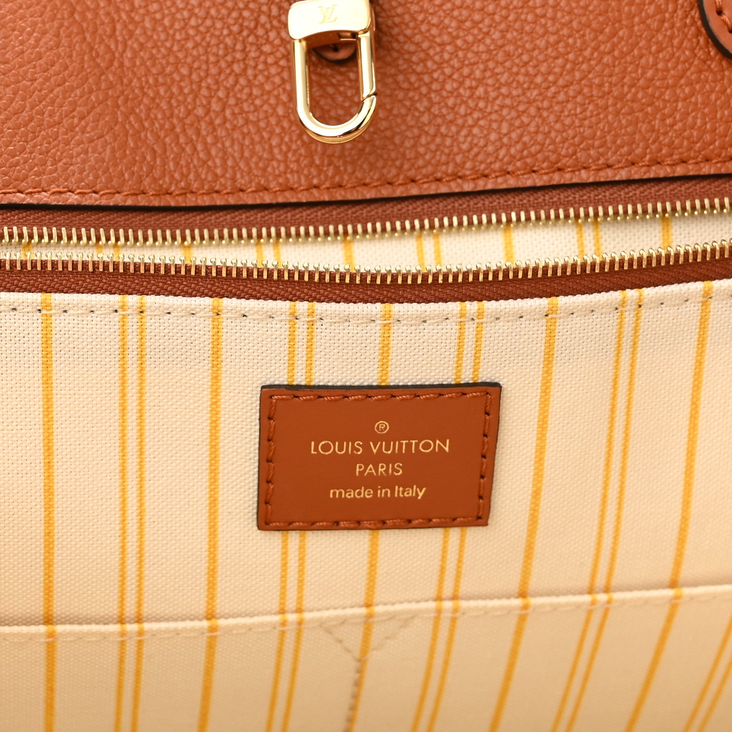 Louis Vuitton Raffia Calfskin Monogram Giant Onthego GM Tan 6 of 9
